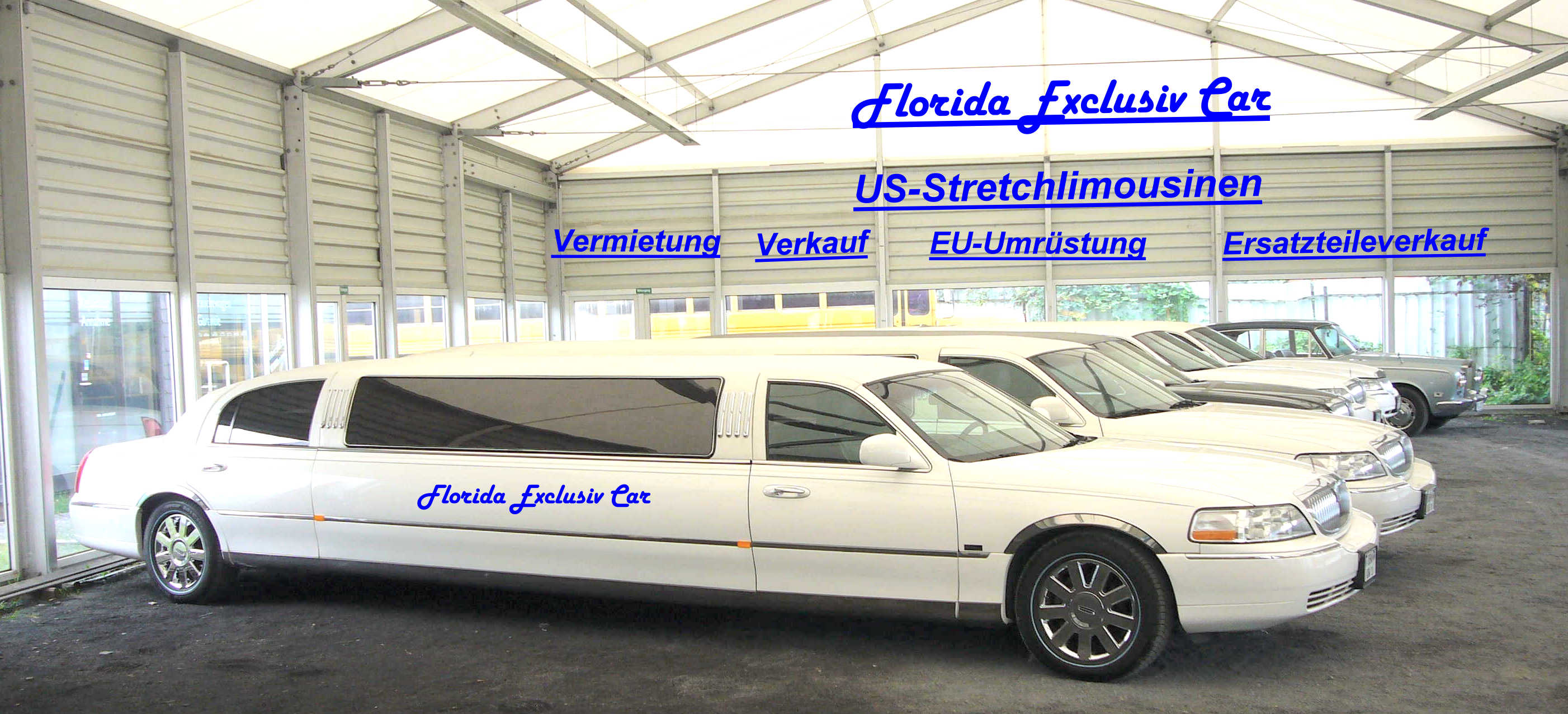 Florida Exclusiv Car - Verkauf von ausgesuchten Stretchlimousinen, Lincoln Tonw Car, Chrysler 300C, Hummer H2 und H3 
